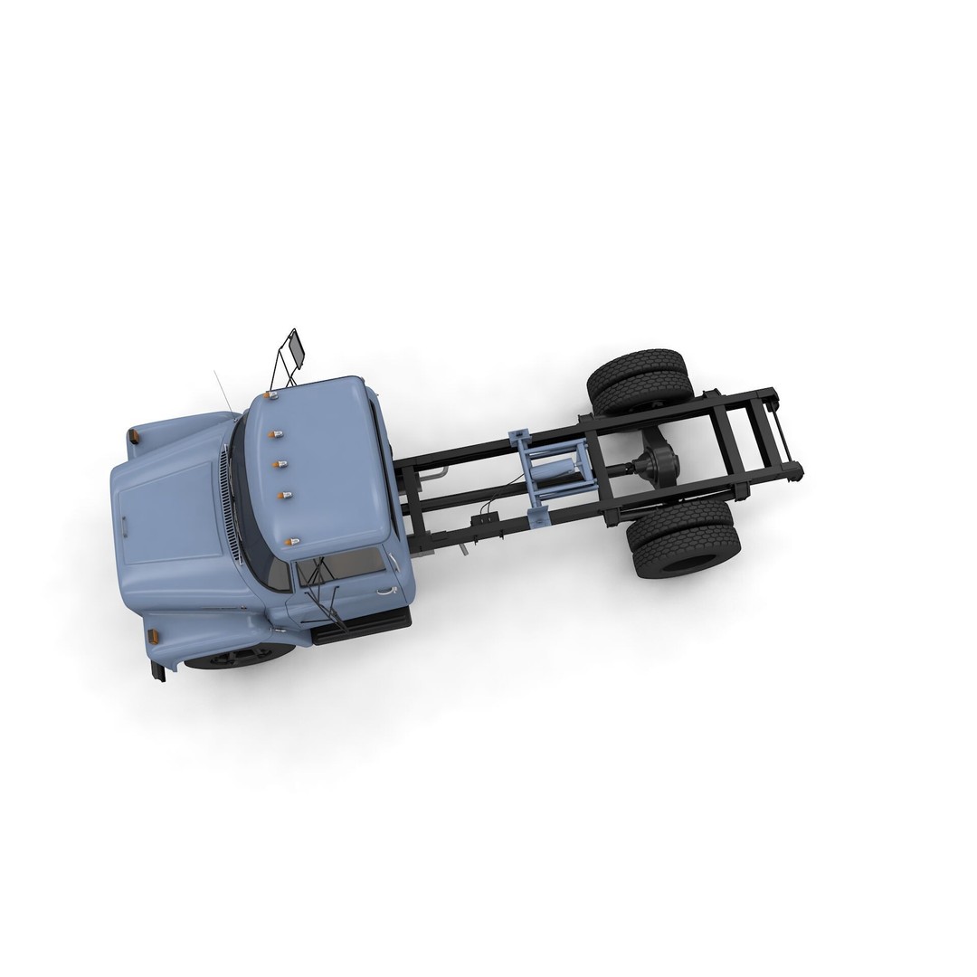 International Loadstar 1600 3D Model – High Poly Vintage Flatbed Truck, FBX - View 11