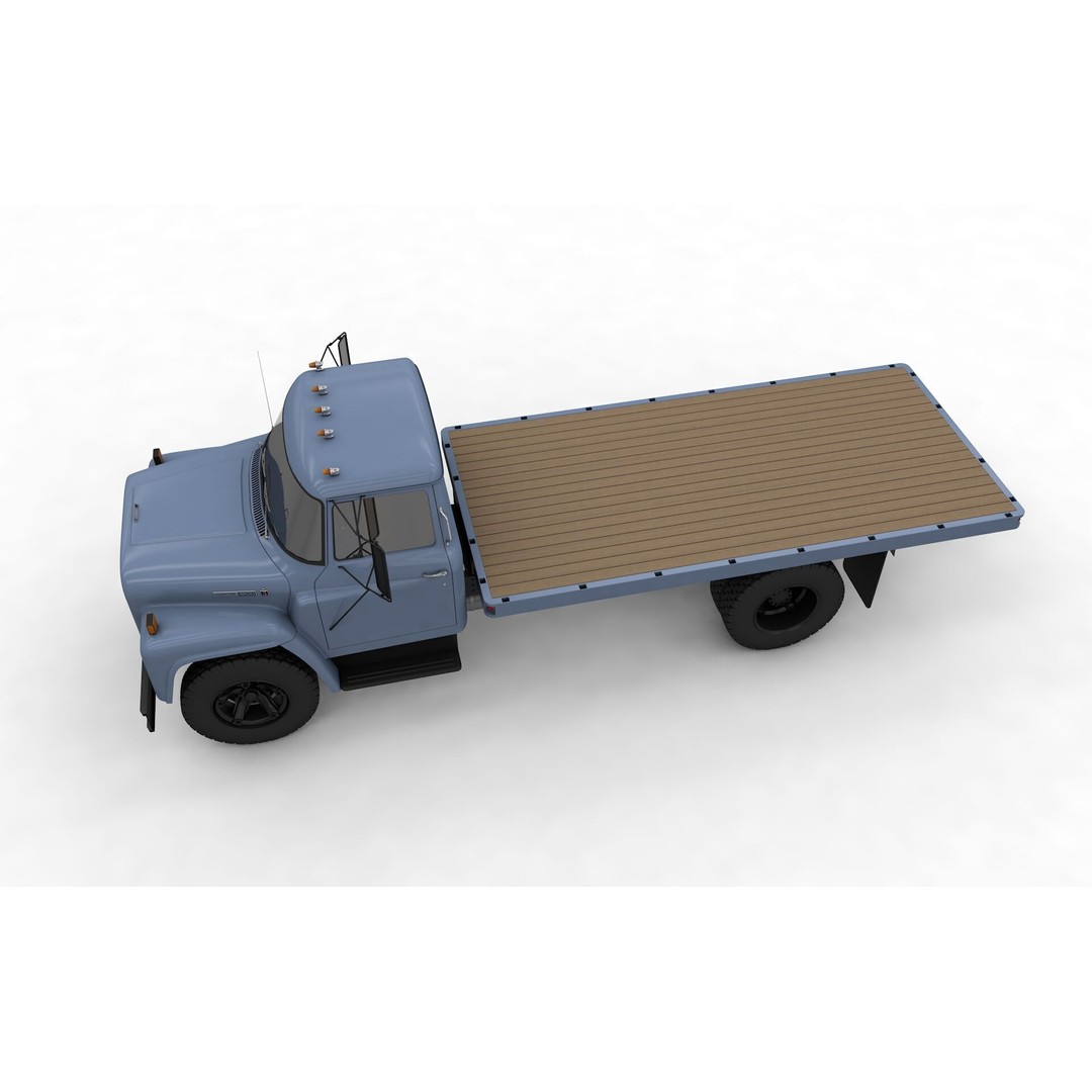 International Loadstar 1600 3D Model – High Poly Vintage Flatbed Truck, FBX - View 12