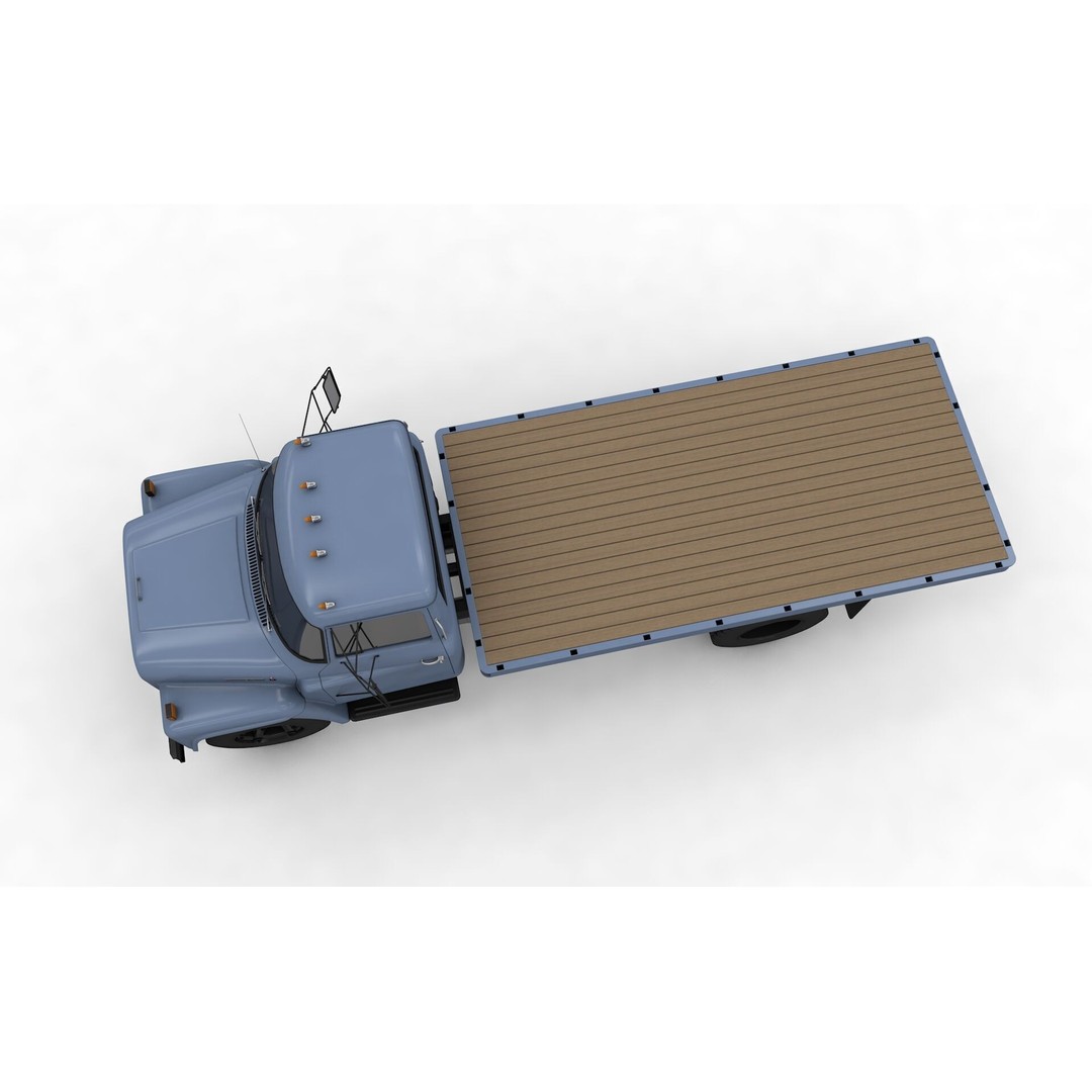 International Loadstar 1600 3D Model – High Poly Vintage Flatbed Truck, FBX - View 16