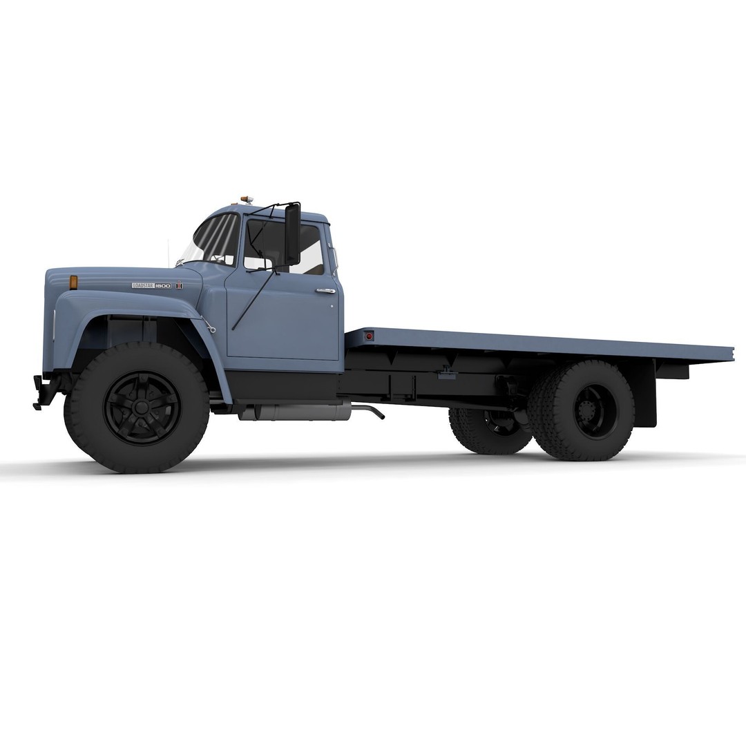 International Loadstar 1600 3D Model – High Poly Vintage Flatbed Truck, FBX - View 18
