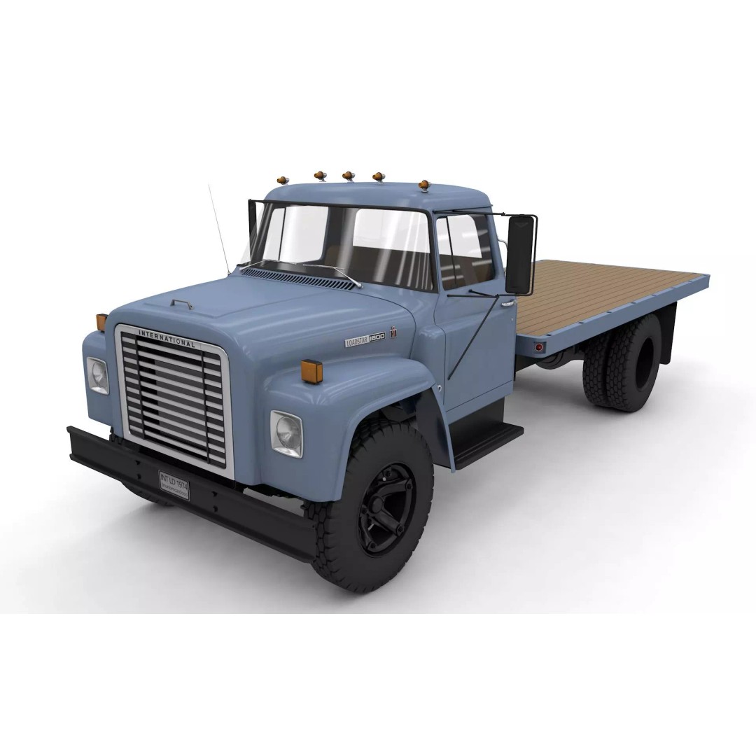 International Loadstar 1600 3D Model – High Poly Vintage Flatbed Truck, FBX - View 2