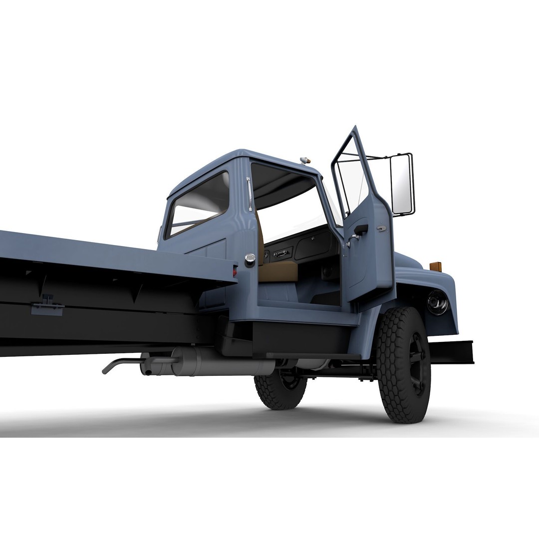 International Loadstar 1600 3D Model – High Poly Vintage Flatbed Truck, FBX - View 20