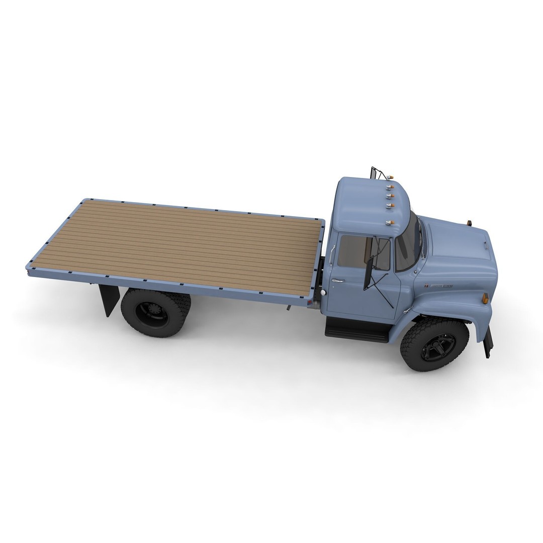 International Loadstar 1600 3D Model – High Poly Vintage Flatbed Truck, FBX - View 21