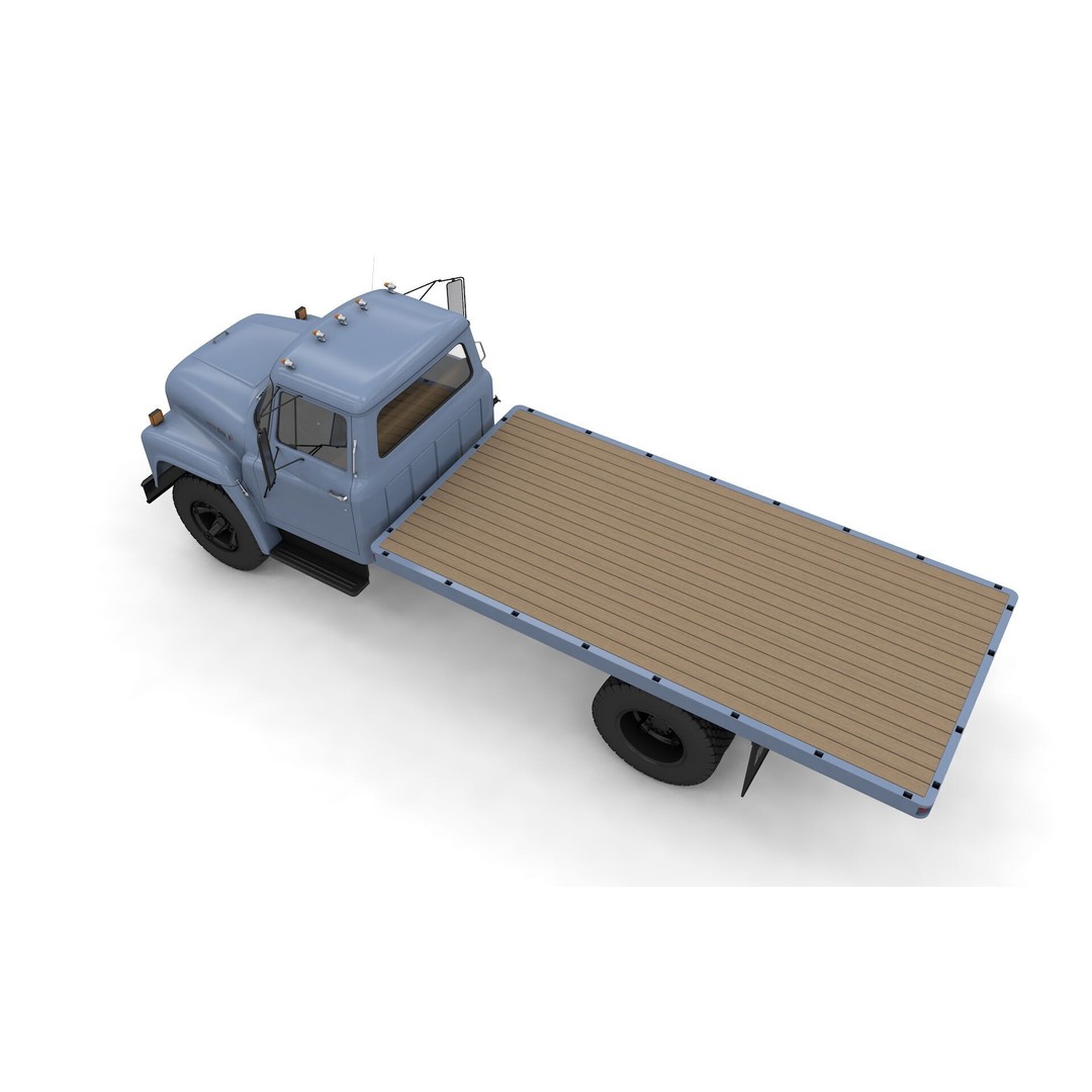 International Loadstar 1600 3D Model – High Poly Vintage Flatbed Truck, FBX - View 23
