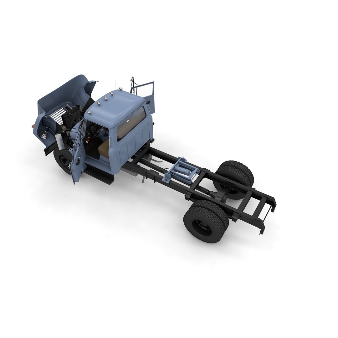 International Loadstar 1600 3D Model – High Poly Vintage Flatbed Truck, FBX - View 24