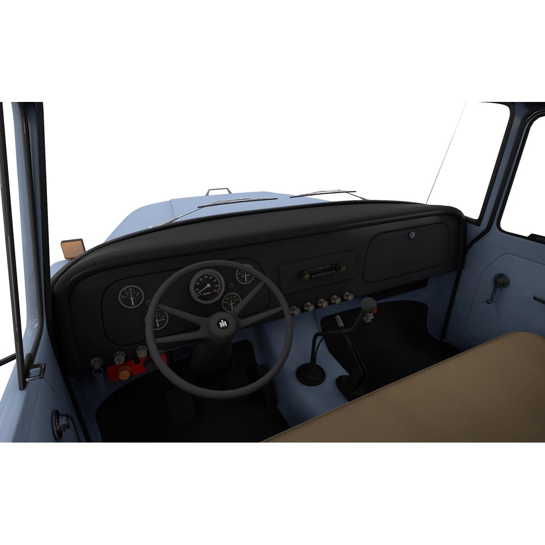 International Loadstar 1600 3D Model – High Poly Vintage Flatbed Truck, FBX - View 25