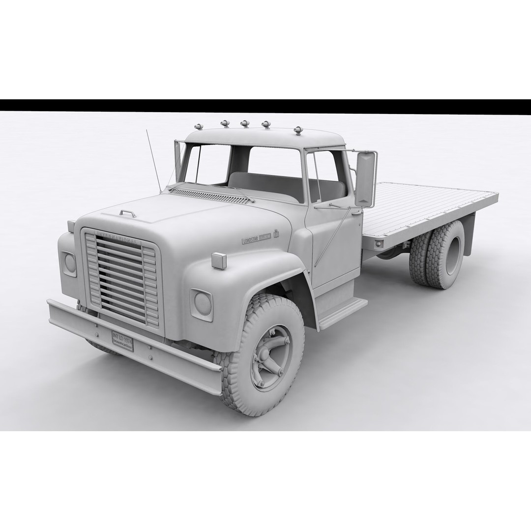 International Loadstar 1600 3D Model – High Poly Vintage Flatbed Truck, FBX - View 27