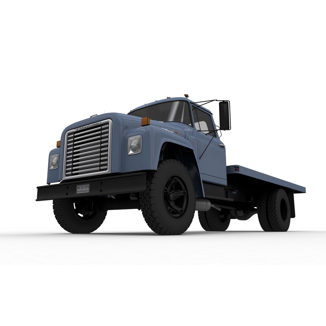 International Loadstar 1600 3D Model – High Poly Vintage Flatbed Truck, FBX - View 6