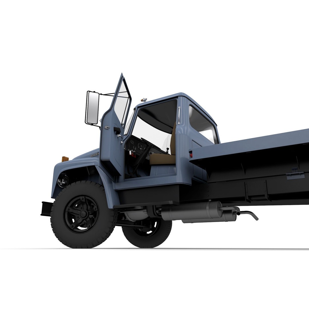 International Loadstar 1600 3D Model – High Poly Vintage Flatbed Truck, FBX - View 8