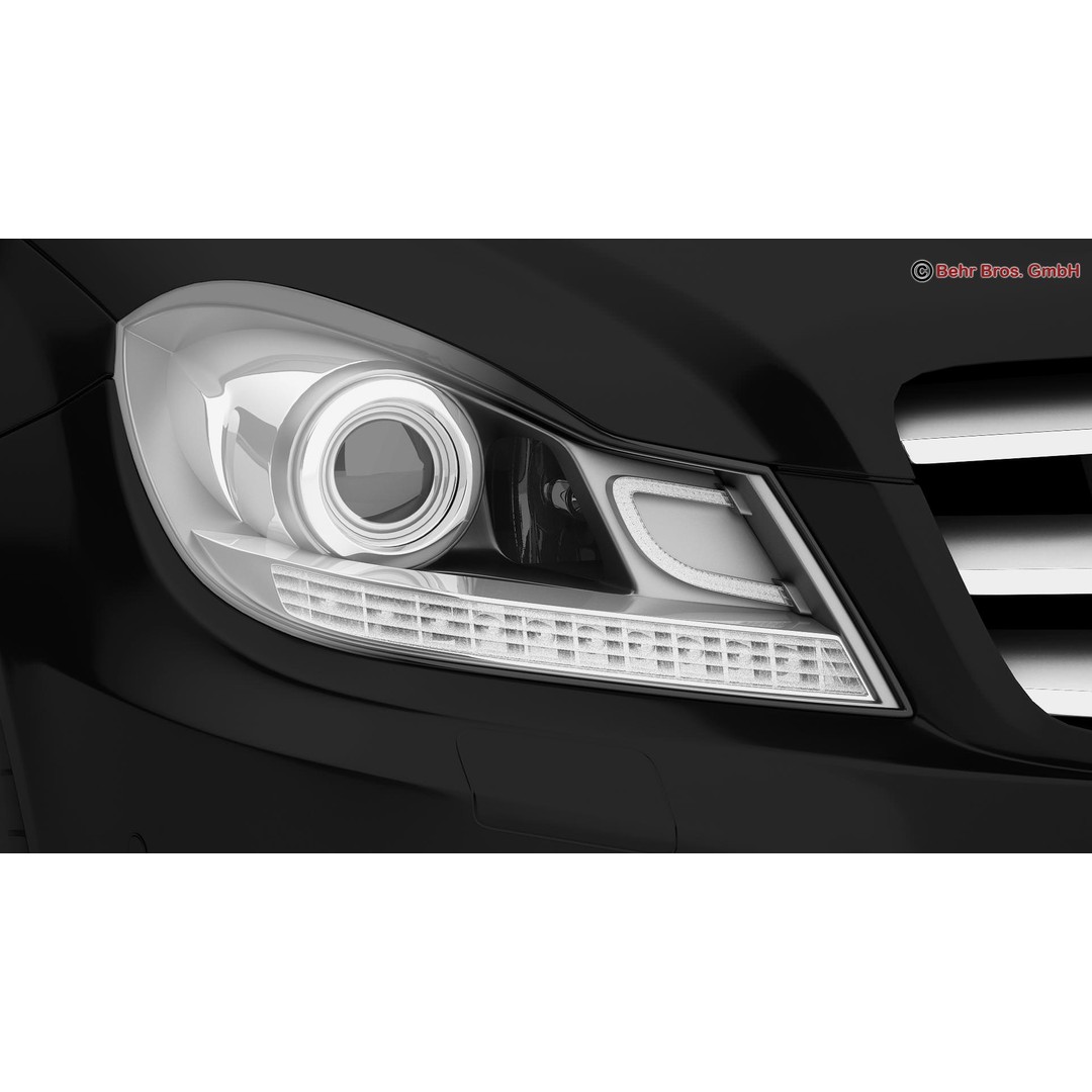 Mercedes C Class 2012 3D Model – High Poly Detailed Vehicle, FBX - View 11
