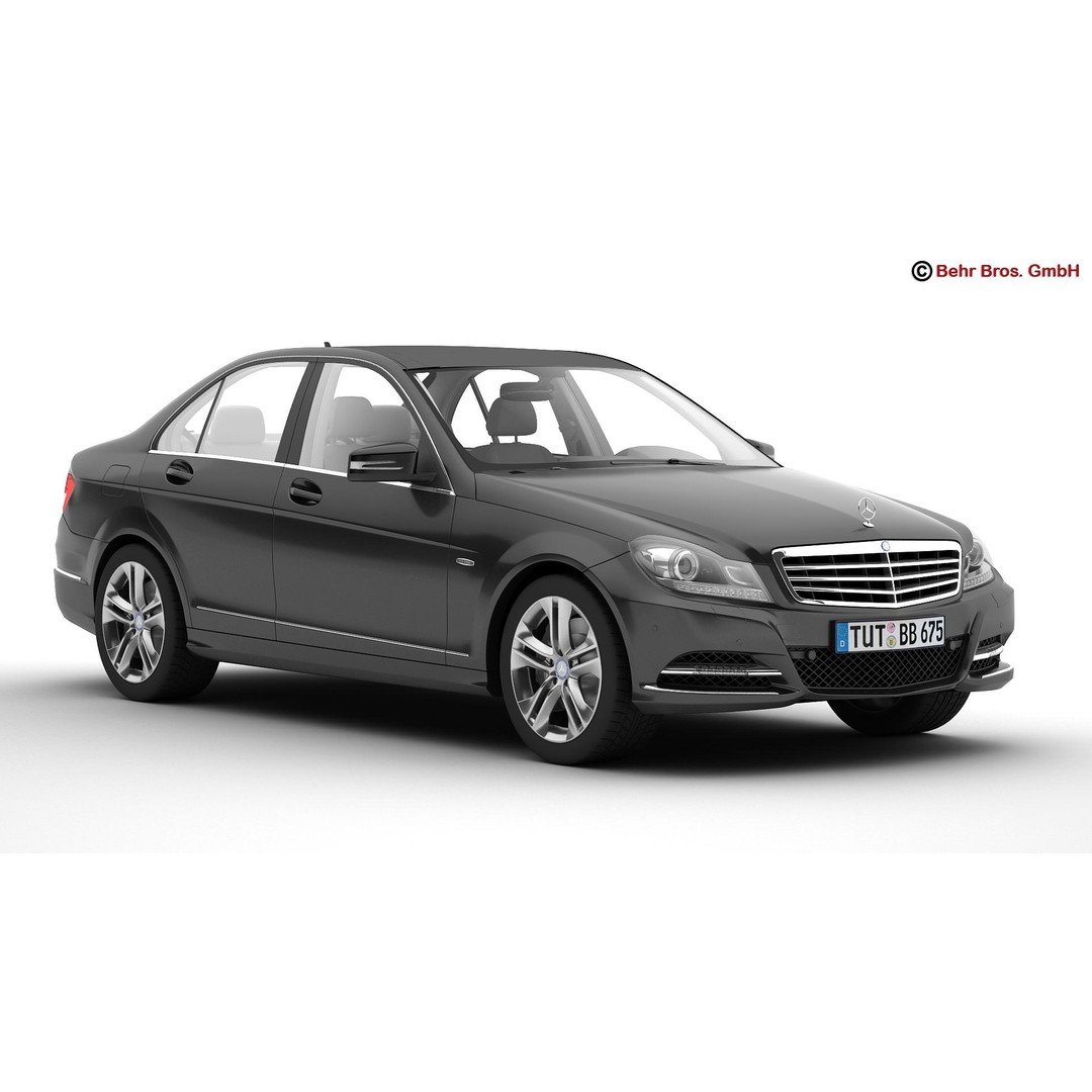 Mercedes C Class 2012 3D Model – High Poly Detailed Vehicle, FBX - View 13