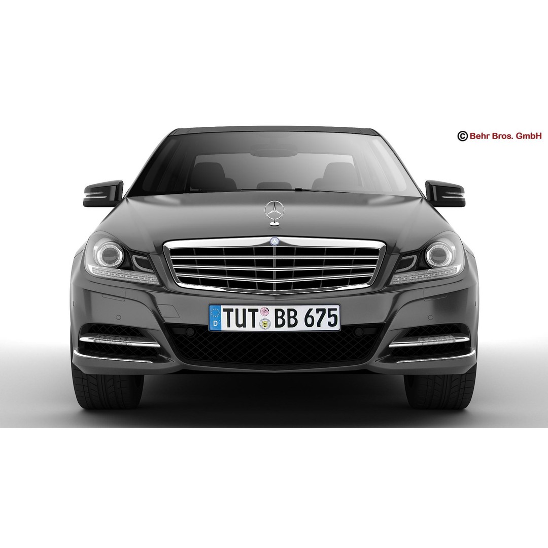 Mercedes C Class 2012 3D Model – High Poly Detailed Vehicle, FBX - View 14