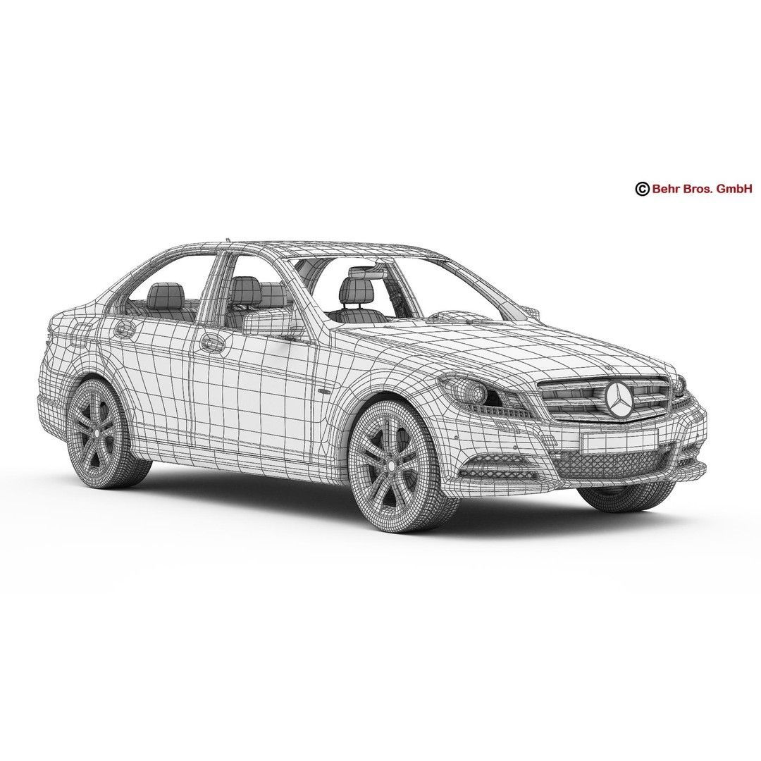Mercedes C Class 2012 3D Model – High Poly Detailed Vehicle, FBX - View 19