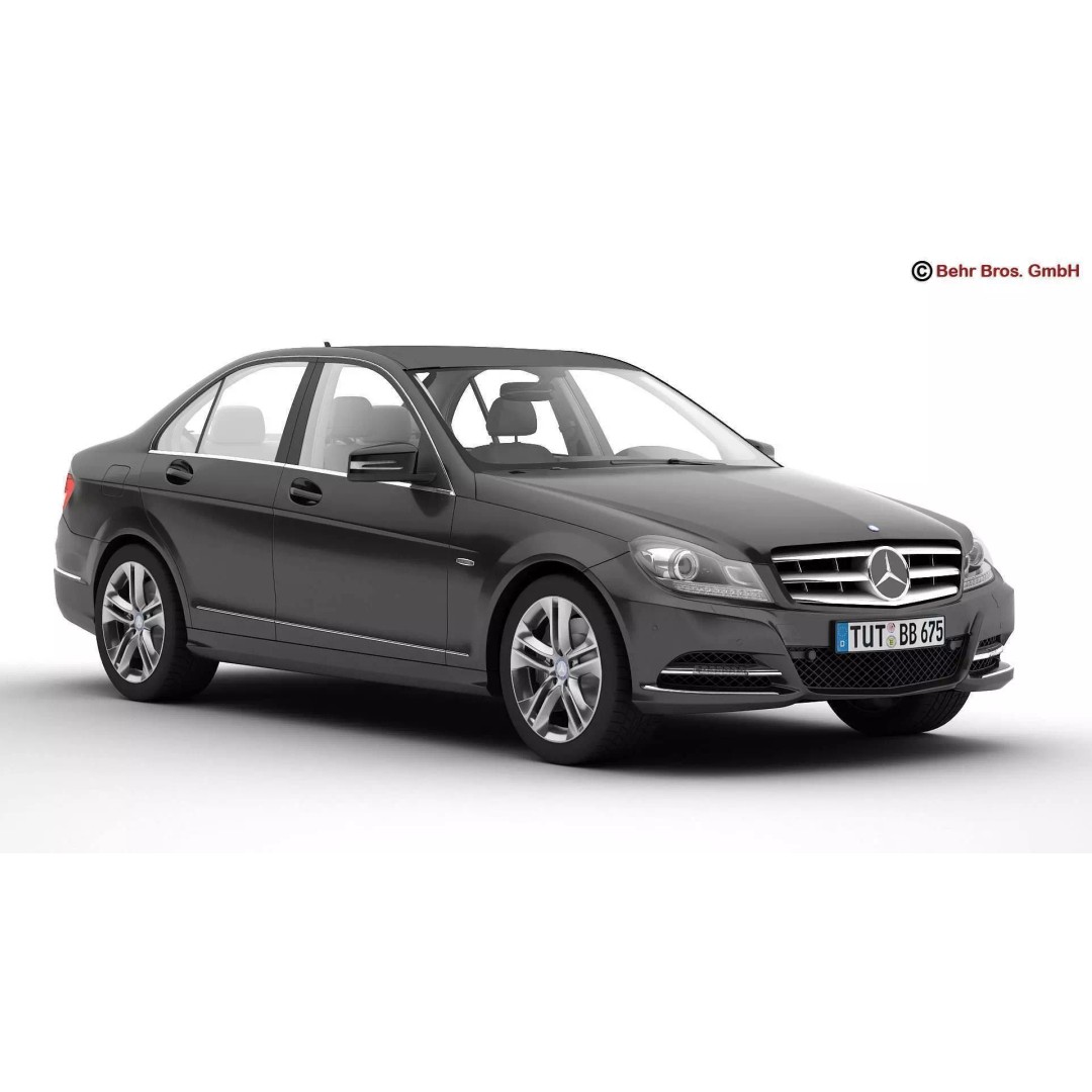 Mercedes C Class 2012 3D Model – High Poly Detailed Vehicle, FBX - View 2
