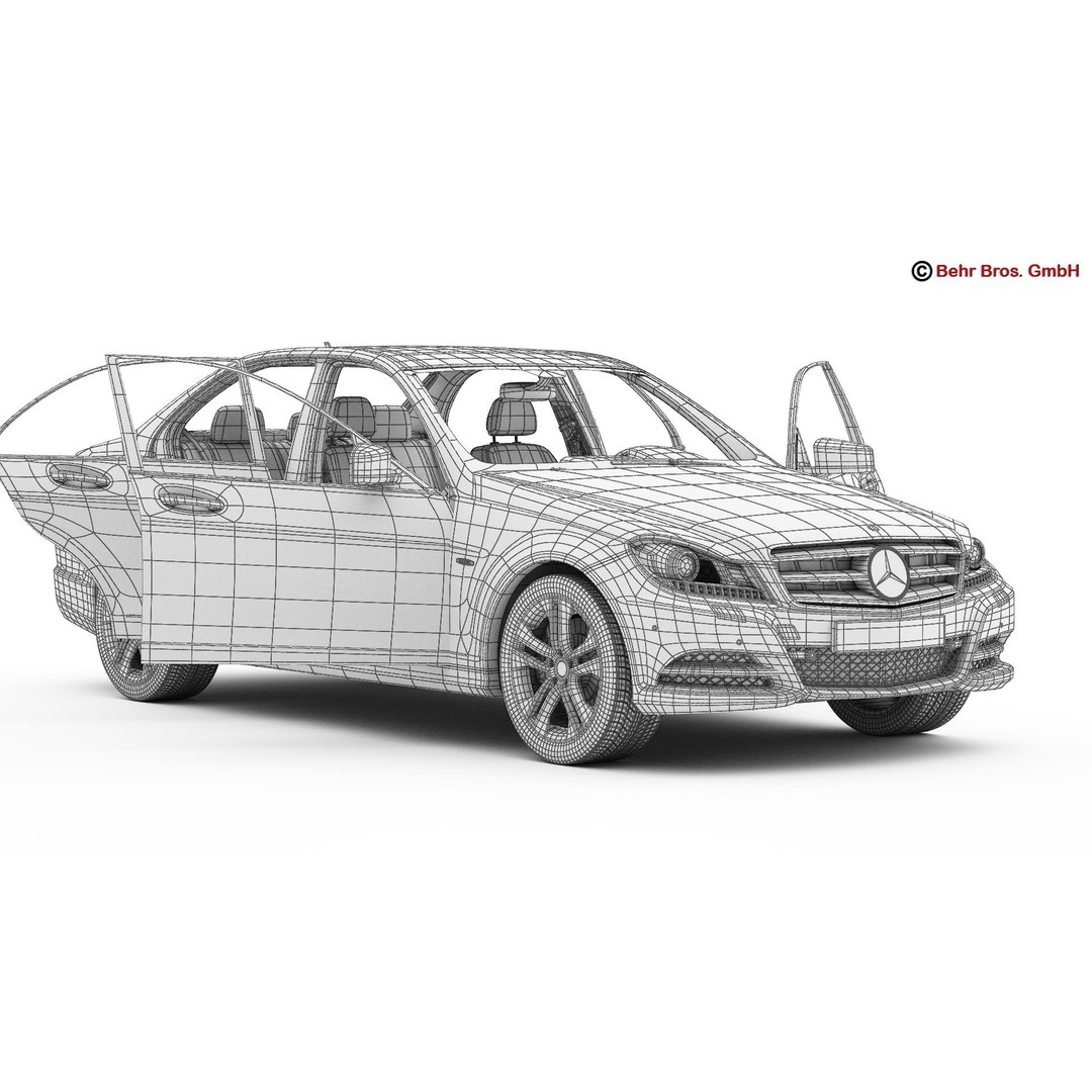 Mercedes C Class 2012 3D Model – High Poly Detailed Vehicle, FBX - View 20