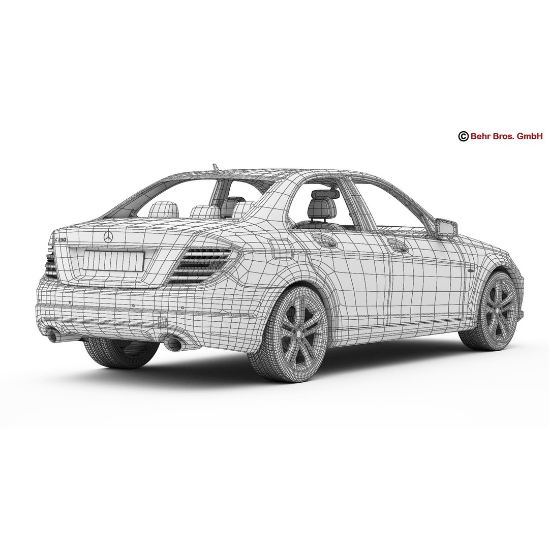 Mercedes C Class 2012 3D Model – High Poly Detailed Vehicle, FBX - View 21