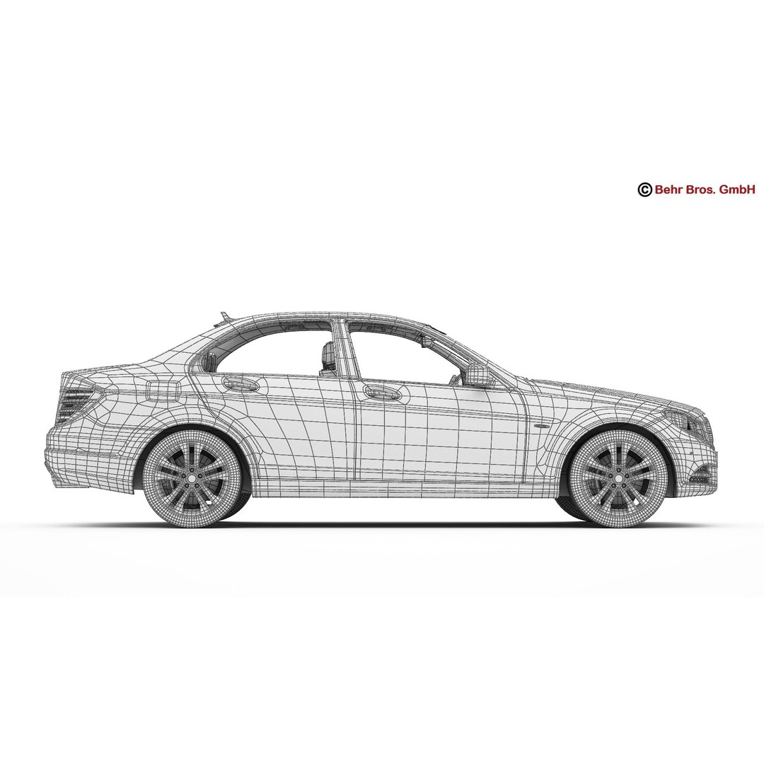 Mercedes C Class 2012 3D Model – High Poly Detailed Vehicle, FBX - View 23