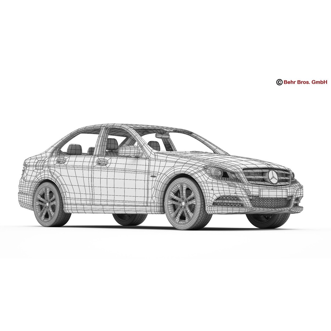 Mercedes C Class 2012 3D Model – High Poly Detailed Vehicle, FBX - View 24