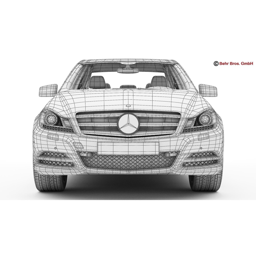 Mercedes C Class 2012 3D Model – High Poly Detailed Vehicle, FBX - View 25