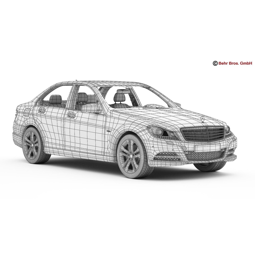 Mercedes C Class 2012 3D Model – High Poly Detailed Vehicle, FBX - View 30