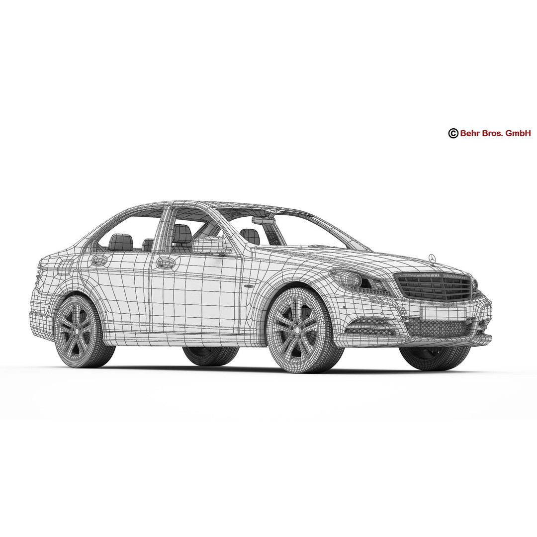 Mercedes C Class 2012 3D Model – High Poly Detailed Vehicle, FBX - View 32