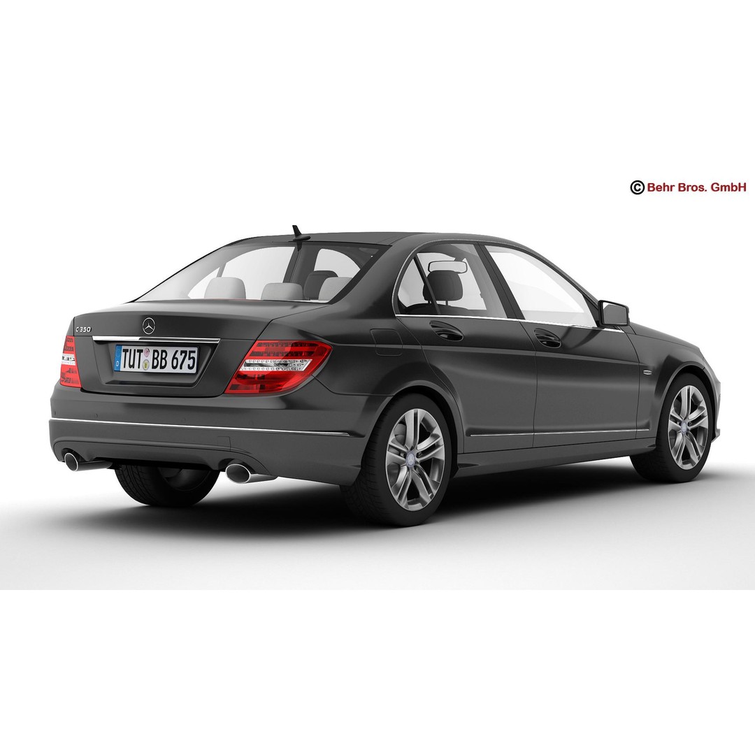 Mercedes C Class 2012 3D Model – High Poly Detailed Vehicle, FBX - View 4
