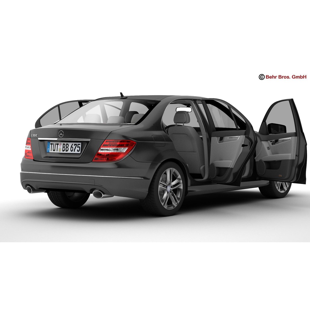 Mercedes C Class 2012 3D Model – High Poly Detailed Vehicle, FBX - View 5