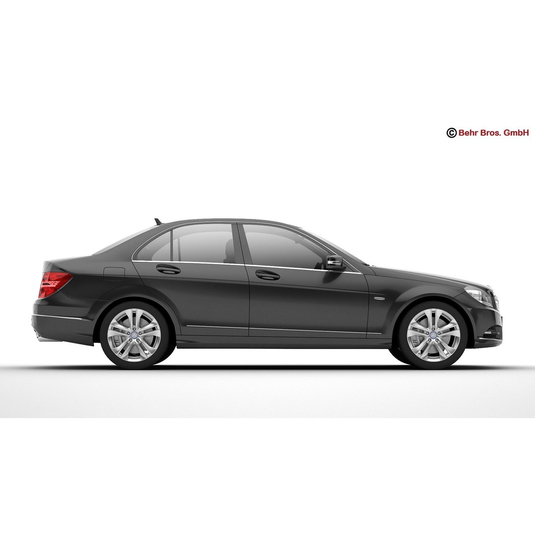 Mercedes C Class 2012 3D Model – High Poly Detailed Vehicle, FBX - View 6