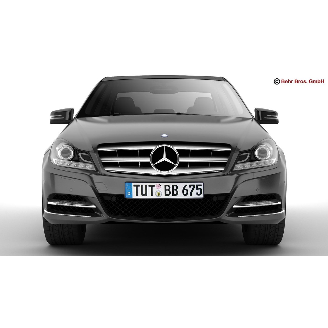 Mercedes C Class 2012 3D Model – High Poly Detailed Vehicle, FBX - View 8