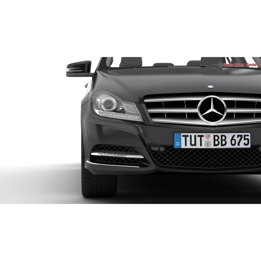 Mercedes C Class 2012 3D Model – High Poly Detailed Vehicle, FBX - View 9