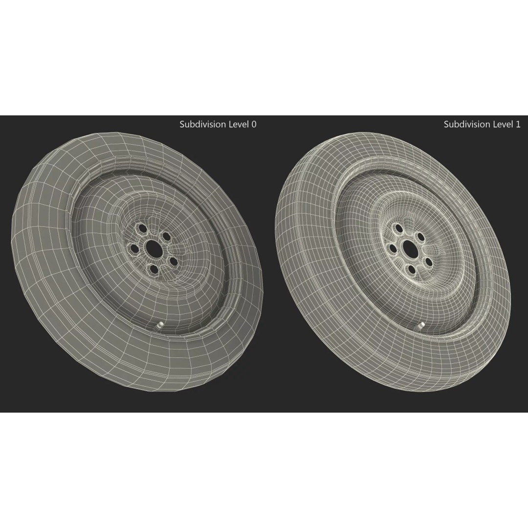 Spare Tire Compact Wheel 3D Model – High Quality PBR Vehicle Part, FBX - View 11