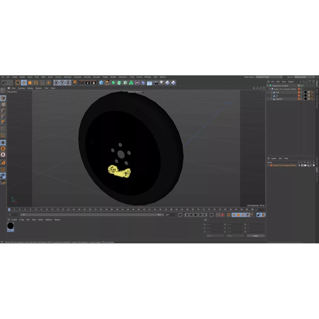 Spare Tire Compact Wheel 3D Model – High Quality PBR Vehicle Part, FBX - View 18