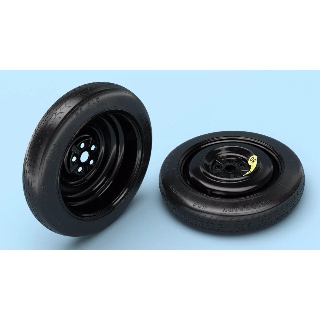 Spare Tire Compact Wheel 3D Model – High Quality PBR Vehicle Part, FBX - View 4