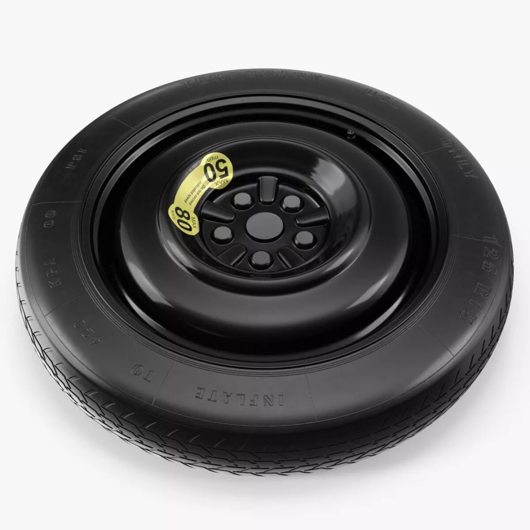 Spare Tire Compact Wheel 3D Model – High Quality PBR Vehicle Part, FBX - View 8