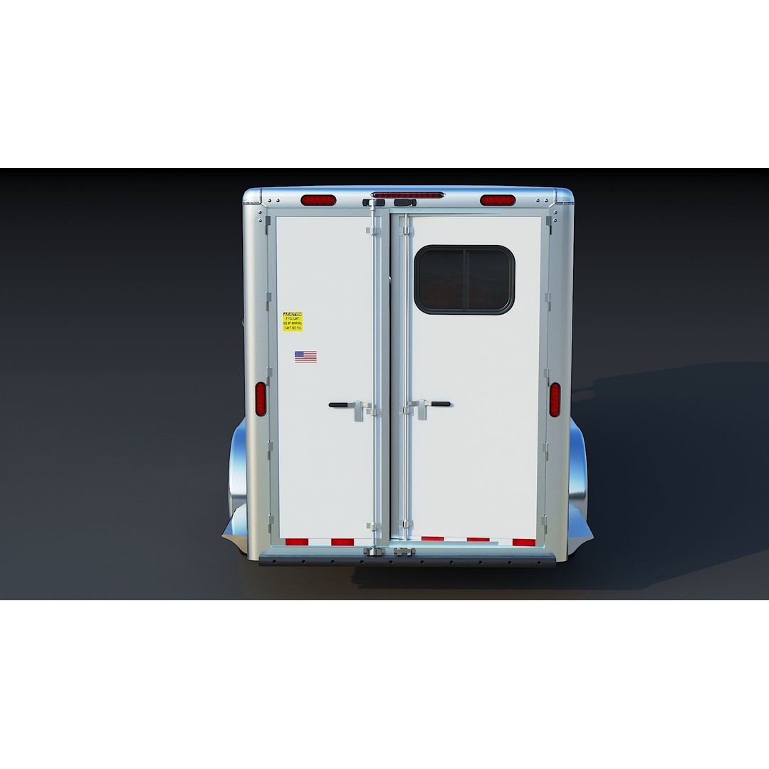 Gooseneck Horse Trailer 3D Model – Low Poly Game Asset, PBR Textures - View 10