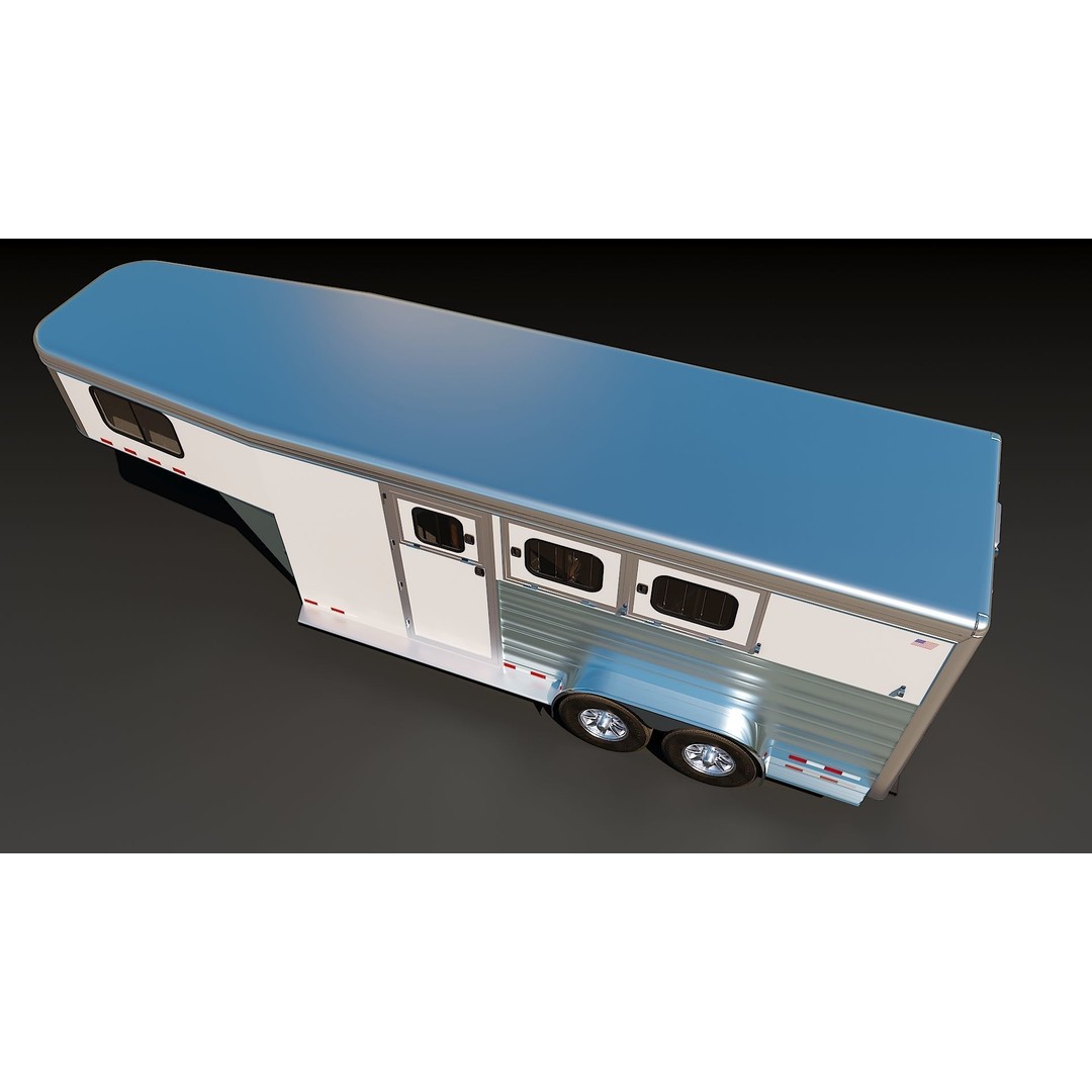 Gooseneck Horse Trailer 3D Model – Low Poly Game Asset, PBR Textures - View 18