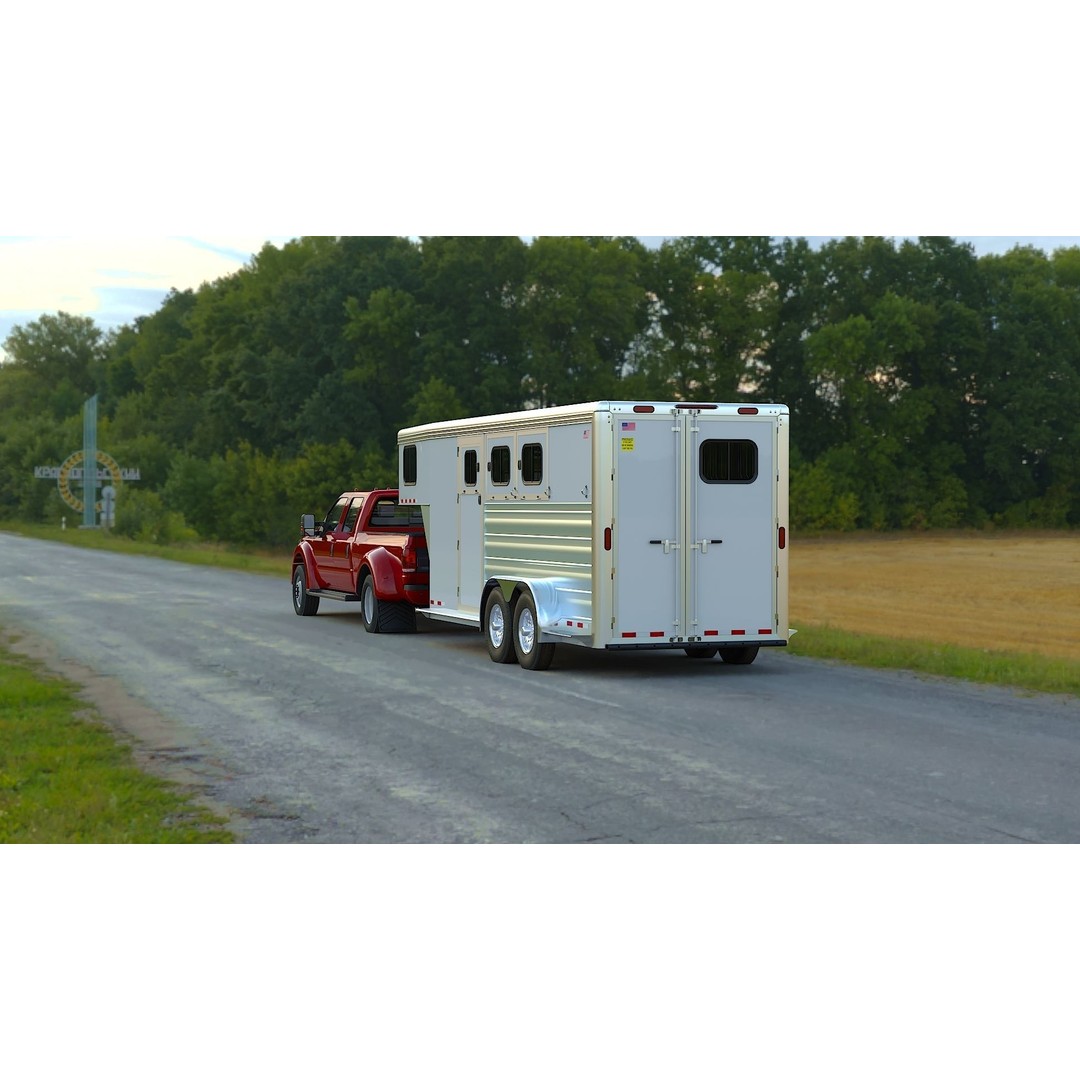 Gooseneck Horse Trailer 3D Model – Low Poly Game Asset, PBR Textures - View 29