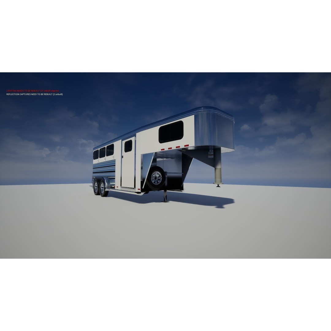 Gooseneck Horse Trailer 3D Model – Low Poly Game Asset, PBR Textures - View 45