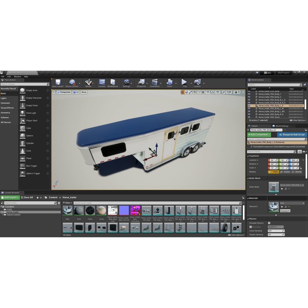 Gooseneck Horse Trailer 3D Model – Low Poly Game Asset, PBR Textures - View 46