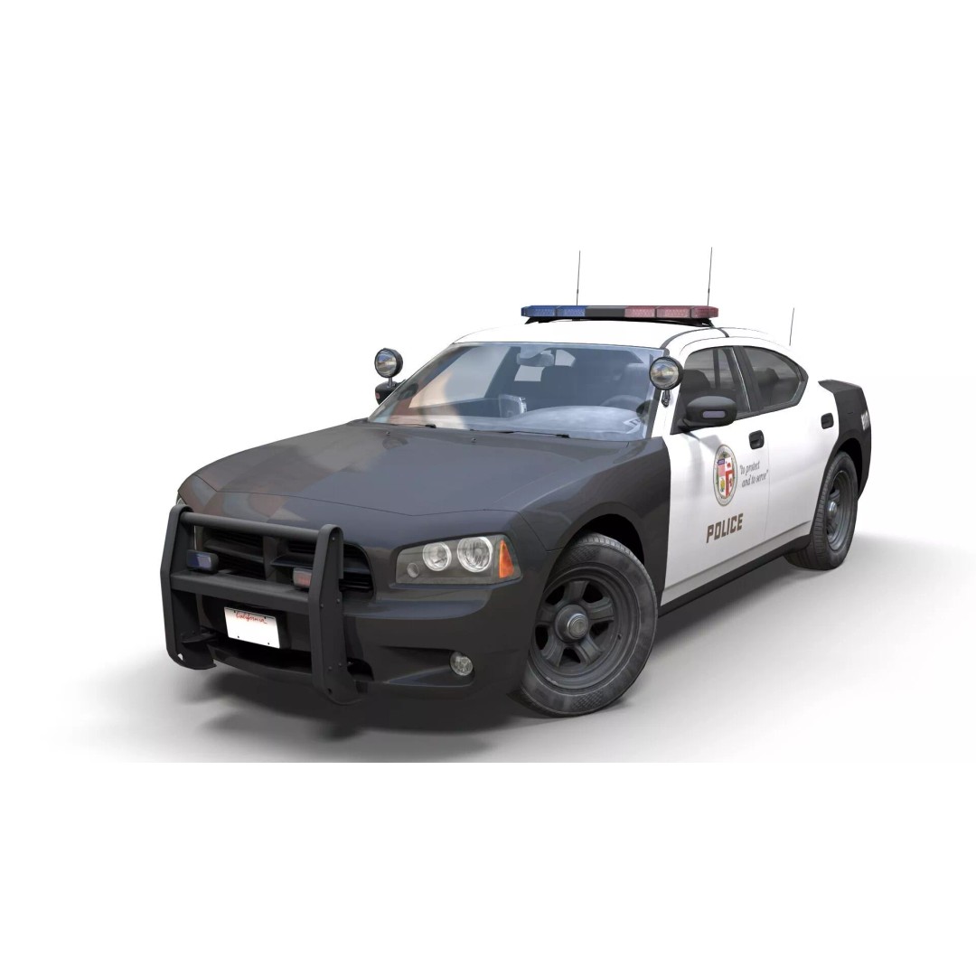 American Police Car 3D Model – Low Poly Game Ready Asset, FBX - View 11