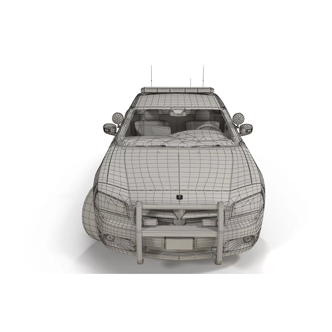 American Police Car 3D Model – Low Poly Game Ready Asset, FBX - View 13