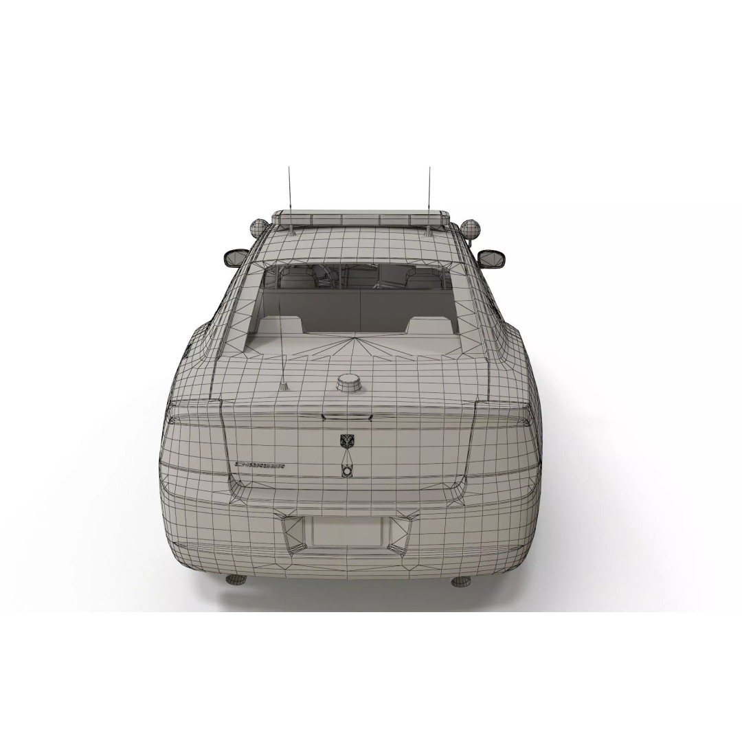 American Police Car 3D Model – Low Poly Game Ready Asset, FBX - View 14