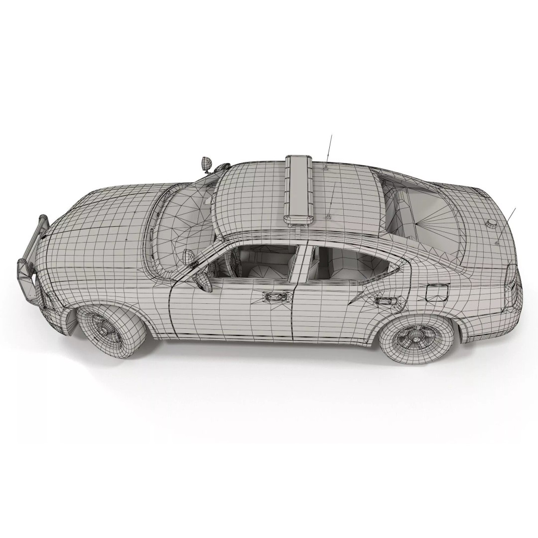 American Police Car 3D Model – Low Poly Game Ready Asset, FBX - View 15