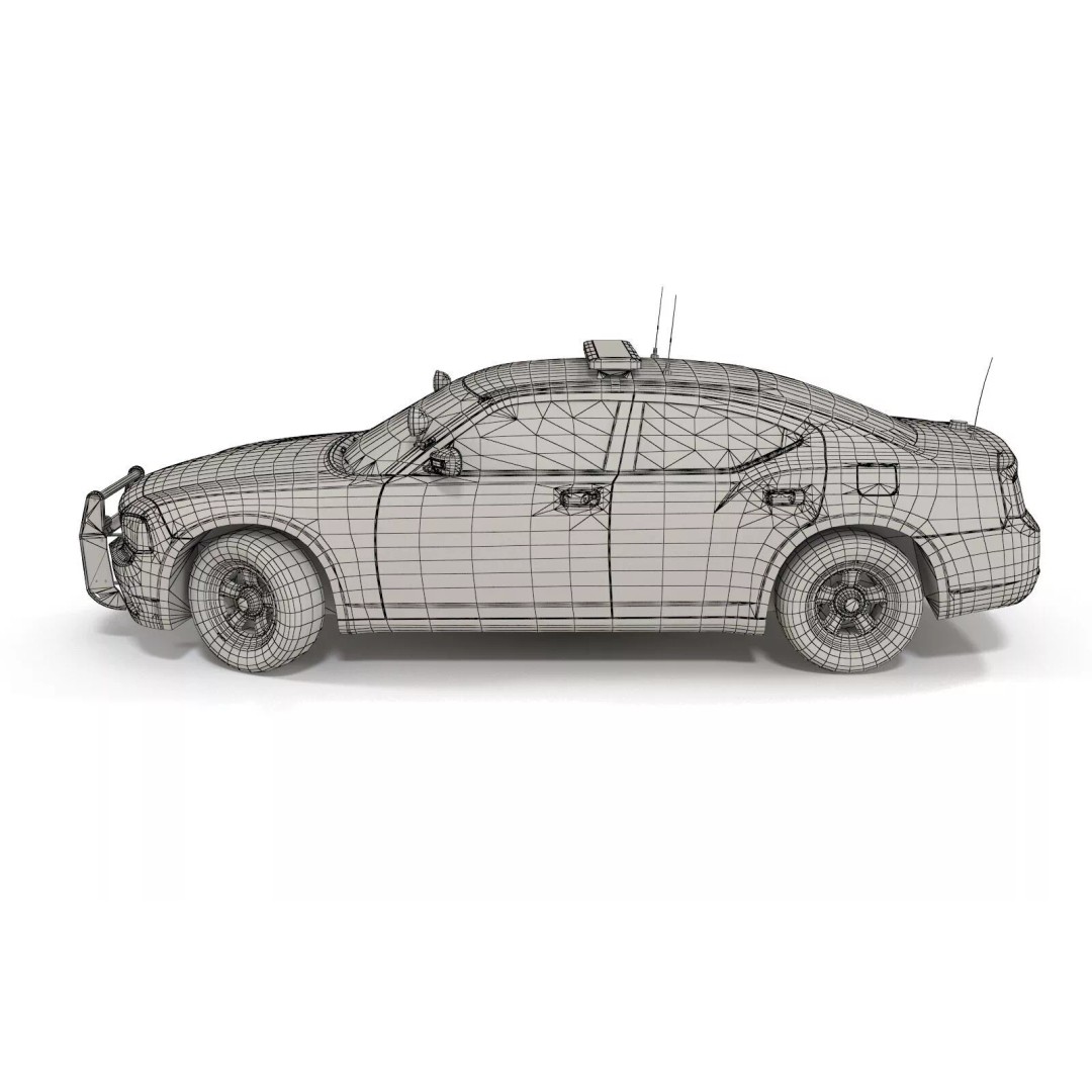 American Police Car 3D Model – Low Poly Game Ready Asset, FBX - View 16