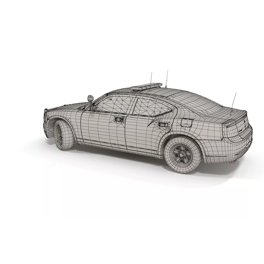American Police Car 3D Model – Low Poly Game Ready Asset, FBX - View 17