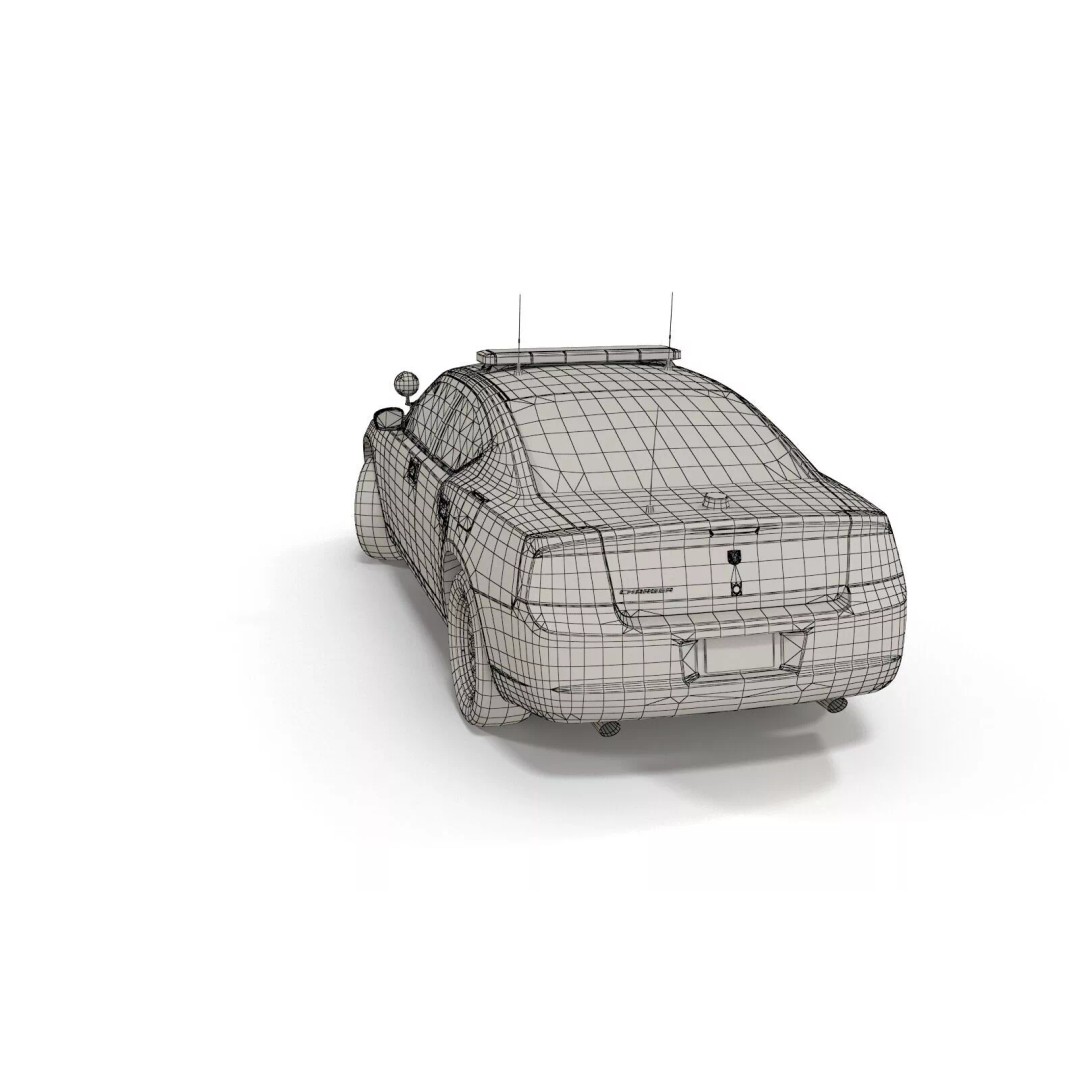 American Police Car 3D Model – Low Poly Game Ready Asset, FBX - View 18