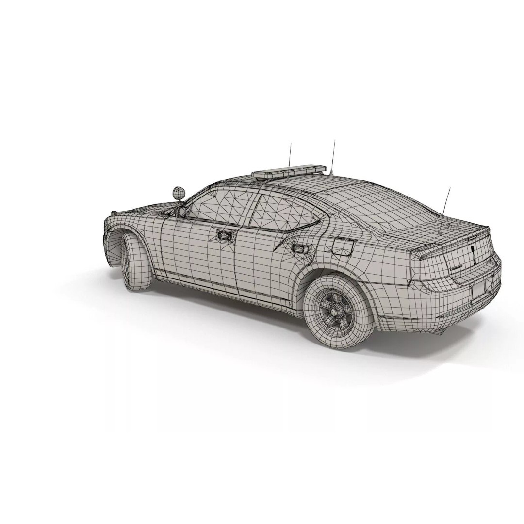 American Police Car 3D Model – Low Poly Game Ready Asset, FBX - View 19