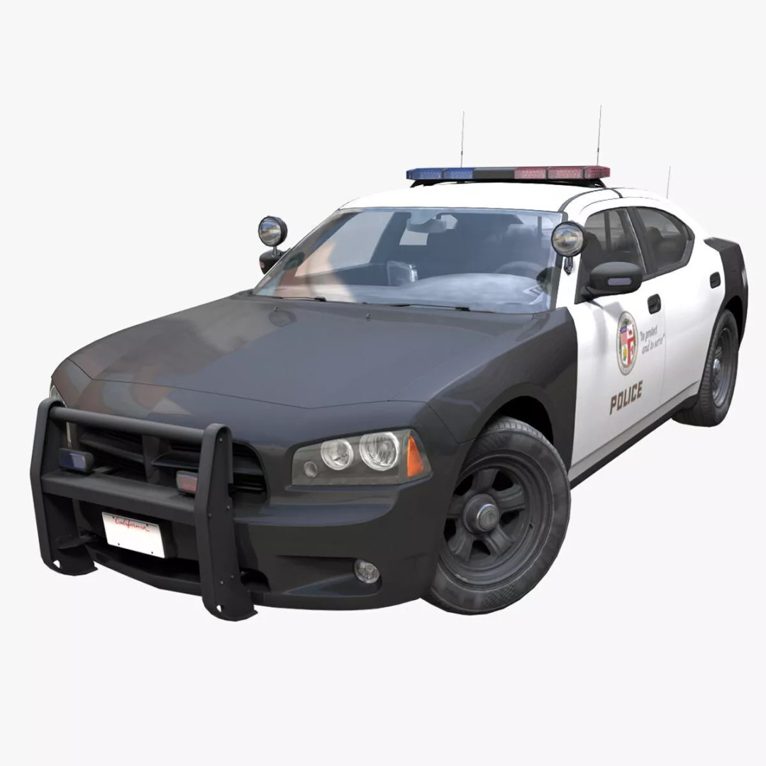 American Police Car 3D Model – Low Poly Game Ready Asset, FBX - View 2