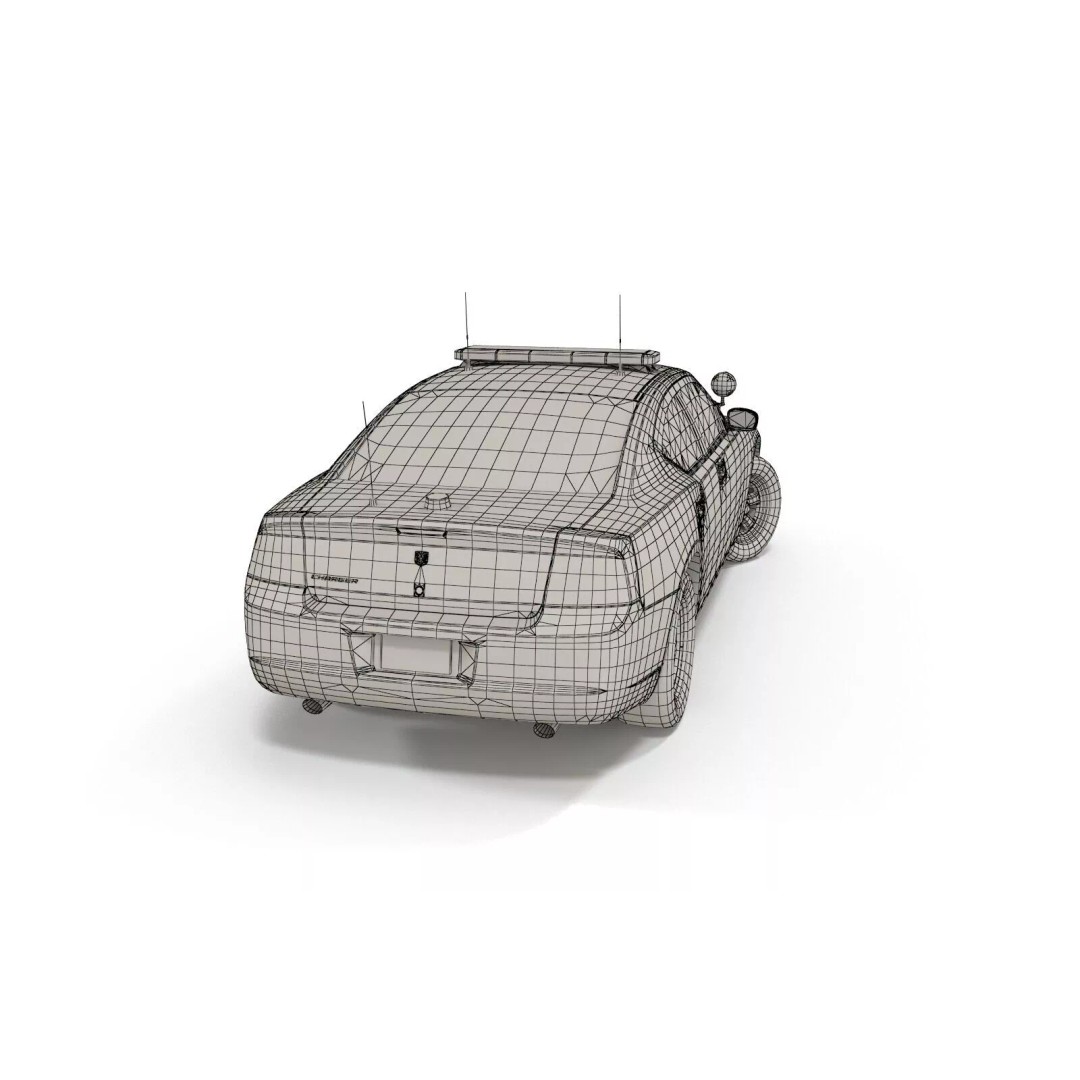 American Police Car 3D Model – Low Poly Game Ready Asset, FBX - View 20
