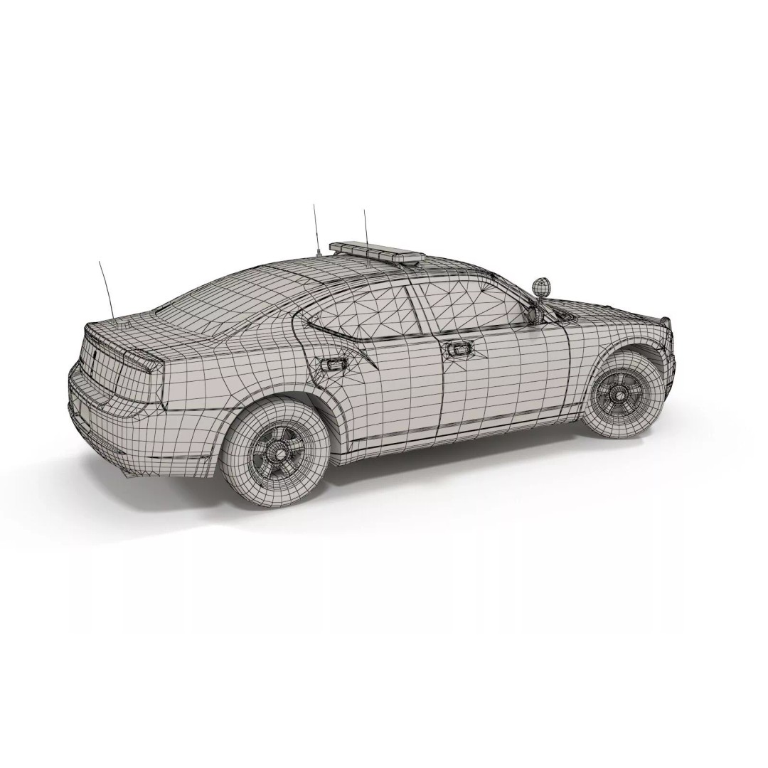 American Police Car 3D Model – Low Poly Game Ready Asset, FBX - View 22